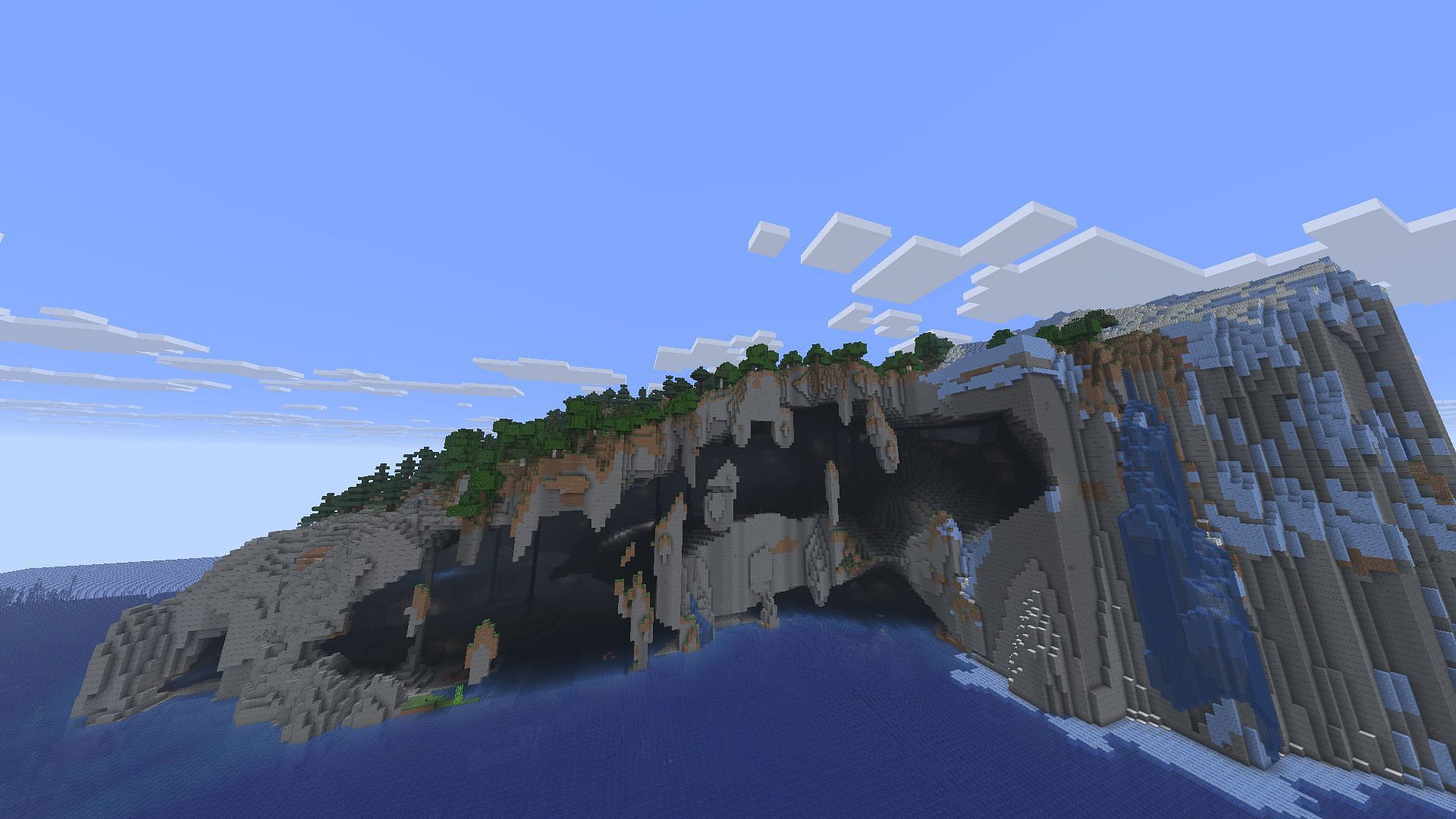 This is one of the best Minecraft hollow mountain seeds that you can explore (Image via Sportskeeda Gaming || Mojang Studios)